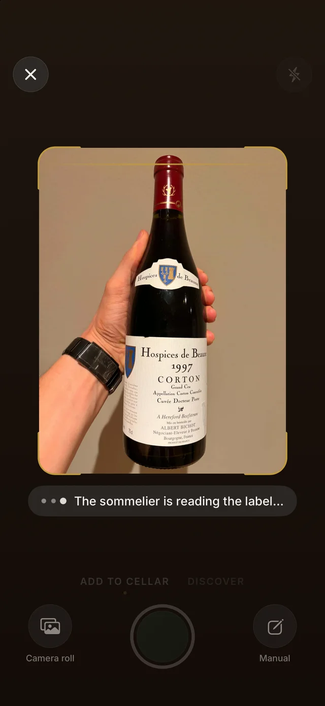 Scanning a wine label